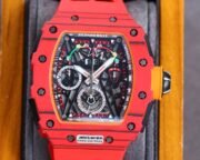 Best Richard Mille RM 50-03 Mclaren Replica Red Strap Watch For Men – Red Carbon Skeleton Dial with Swiss Movement - Image 3