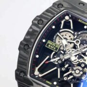 Top Swiss Replica Richard Mille RM35-01 – Carbon Fiber Case & White Rubber Strap - Image 5