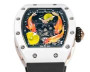 Replica Richard Mille RM S10 Koi Tourbillon Watch with Black Leather Strap - Image 3