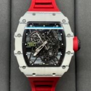 Richard Mille RM 35-01 Replica Rafael Nadal White Carbon Case Red Strap Watch | Swiss Movement, Skeleton Dial - Image 4