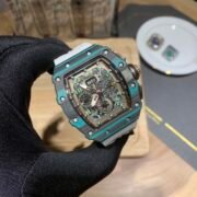 Richard Mille RM 11-03 Replica Watch Turquoise Quartz TPT White Strap Flyback Chronograph - Image 3
