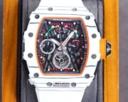 Replica Richard Mille RM50-03 Super Clone Chronograph Mechanical Watch - White Carbon Fiber Case - Image 3
