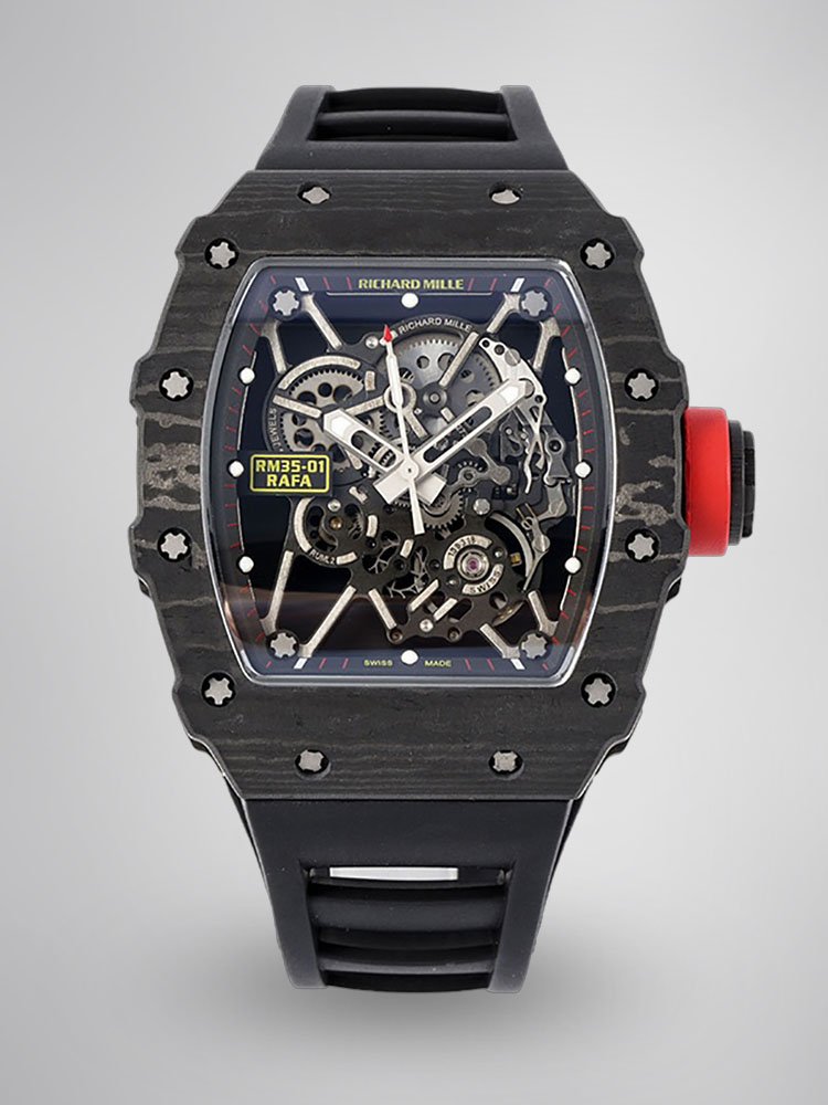 6dfafaf6f21940baf7642898a0529c54.jpg Richard Mille RM35-01 Super Clone Swiss Sports Watch, Carbon Fiber Case - Image 1