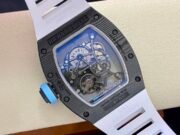 Replica Richard Mille RM055 NTPT Carbon Fiber Light Blue Skeleton Dial Super Clone Watch - Image 8