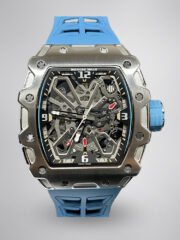 Luxury Replica Richard Mille RM 35-03 Rafael Nadal Skeleton Dial Blue Strap Watch For Men