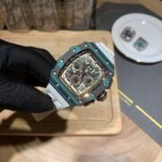 Richard Mille RM 11-03 Replica Watch Turquoise Quartz TPT White Strap Flyback Chronograph - Image 7