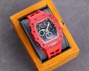 Best Richard Mille RM 50-03 Mclaren Replica Red Strap Watch For Men – Red Carbon Skeleton Dial with Swiss Movement - Image 4