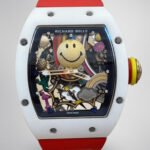 Richard Mille RM 88 Smiley Automatic Tourbillon Watch Replica, Red Rubber Strap
