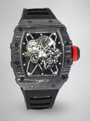 Richard Mille RM 35-01 Rafael Nadal Replica Swiss Watch – Skeleton Dial, NTPT Carbon Case, Black Rubber Strap