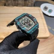 Swiss Replica Richard Mille RM 11-03 Carbon Turquoise Case Watch – Skeleton Dial Luxury Men's Timepiece - Image 7