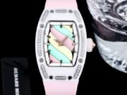 Swiss Replica Richard Mille RM 07-01 Bonbon Collection Pink Marshmallow – Diamond Ceramic Case, Ladies Luxury Watch - Image 2