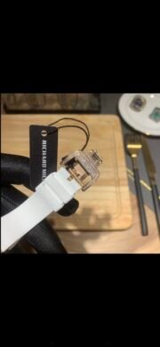 Elegant Swiss Richard Mille RM 07-01 Replica White Ceramic & Rose Gold Diamond Dial Watch – Luxury Style For Women - Image 10