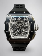 Richard Mille RM 11-03 Replica Black Ceramic Case with Black Rubber Strap | Skeleton Dial Watch For Men