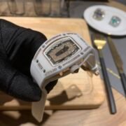 Elegant Swiss Richard Mille RM 07-01 Replica White Ceramic & Rose Gold Diamond Dial Watch – Luxury Style For Women - Image 7