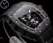 Best Richard Mille RM 052 Replica Black Carbon Fiber Case Watch – Men’s Luxury Watch With Skeleton Skull Dial - Image 5