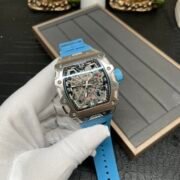 Luxury Replica Richard Mille RM 35-03 Rafael Nadal Skeleton Dial Blue Strap Watch For Men - Image 3