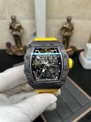 Swiss Replica Richard Mille RM 35-02 Watch For Men – Skeleton Dial, Yellow Rubber Strap, Luxury Sport Design - Image 3
