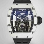 Best Swiss Replica Richard Mille RM52 Skull Tourbillon Watch with Rubber Strap
