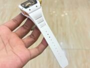 Best Richard Mille RM 88 Smiley Replica Swiss Automatic Tourbillon Watch with White Rubber Strap - Image 5