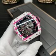 Richard Mille RM 38-02 Bubba Watson White Pink Quartz TPT Skeleton Tourbillon Replica Watch - Image 5