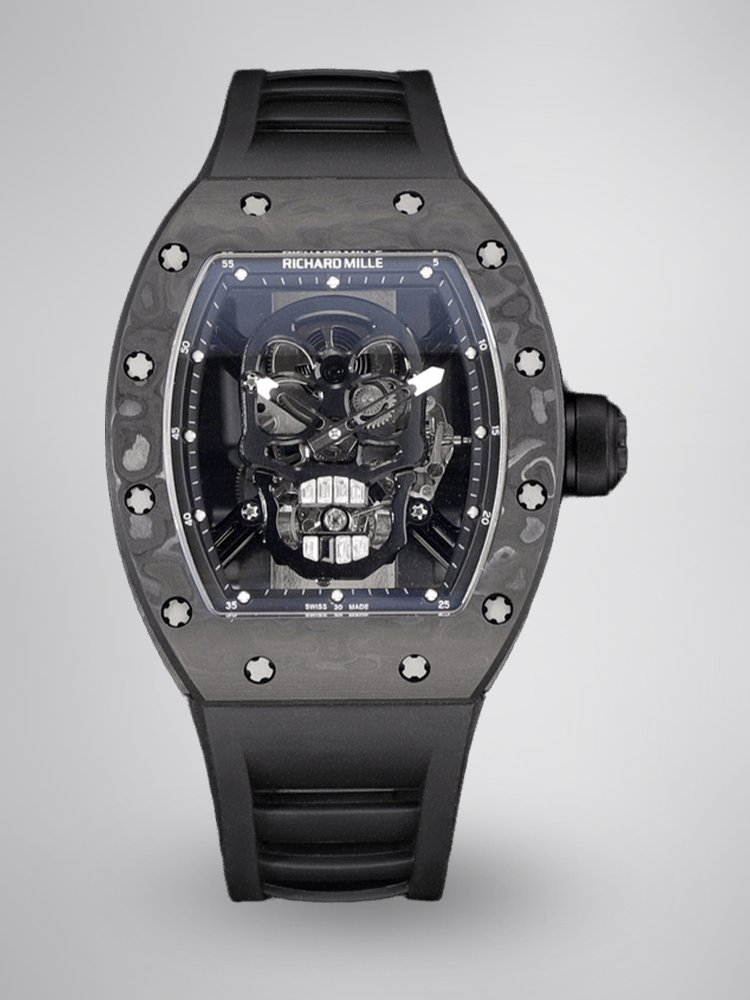 c6e135367d4d36e32c55f4966507995c.jpg Best Richard Mille RM 052 Replica Black Carbon Fiber Case Watch – Men’s Luxury Watch With Skeleton Skull Dial - Image 1