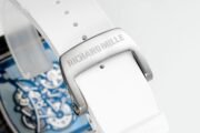 Richard Mille RM055 Skeleton Swiss Replica, Titanium Carbon Fiber Case, White Rubber Strap - Image 2