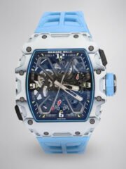 Best Swiss Richard Mille RM 35-03 Replica Rafael Nadal Watch for Men | White Carbon Fiber Case | Blue Strap