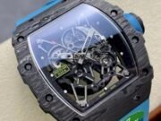 Replica Richard Mille RM 35-02 Swiss NTPT Carbon Fiber Case, Blue Rubber Strap Watch - Image 6