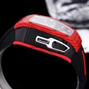 Luxury Sport Replica Richard Mille RM 40-01 Red Carbon Fiber Case Watch With Black Rubber Strap - Image 8