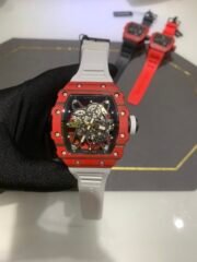 Swiss Richard Mille RM 35-01 Replica Rafael Nadal Red Case Watch – Carbon Fiber Case, Luxury Sport Design - Image 2