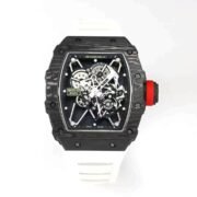 Top Swiss Replica Richard Mille RM35-01 – Carbon Fiber Case & White Rubber Strap - Image 2