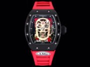 Best Swiss Replica RICHARD MILLE RM 52 Watch – Skeleton Tourbillon , Red Strap - Image 3