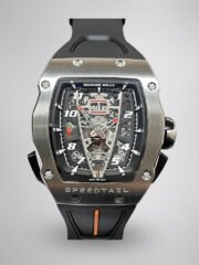 Luxury Best Richard Mille RM 40-01 Replica McLaren Speedtail – Water-Drop Case, Black Rubber Strap, Swiss Movement