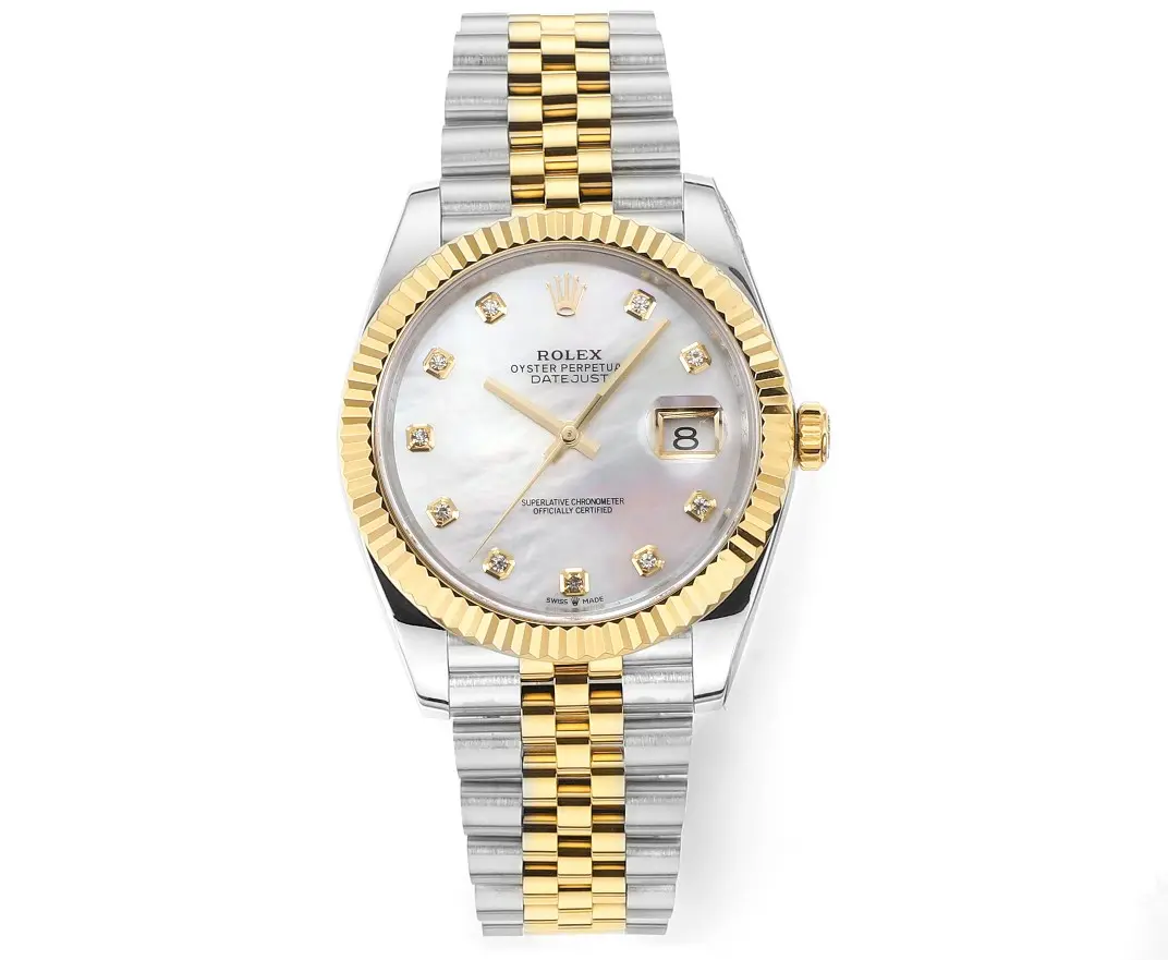 src_0-111.webp Rolex Datejust 41mm Two-Tone Gold and Steel Watch with Diamond Bezel - Image 1