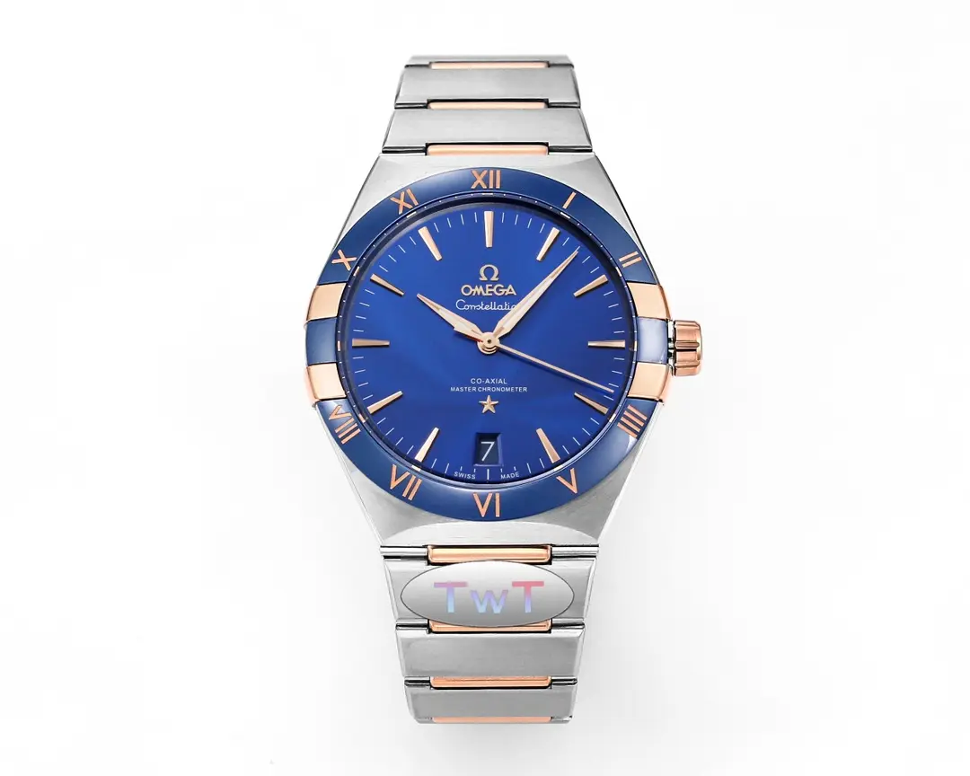 src_0-137.webp Omega Constellation Blue Dial Ceramic Watch - Image 1