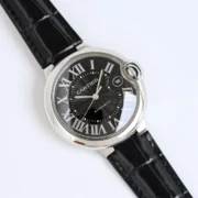 Cartier Ballon Bleu 40 Black Leather Watch - Image 2