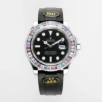 Rolex Yacht-Master “Heavy Edition” – Black Dial with Rainbow Bezel, Rubber Strap