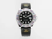 Rolex Yacht-Master “Heavy Edition” – Black Dial with Rainbow Bezel, Rubber Strap