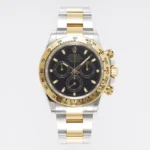 Rolex Daytona 4130 – Two-Tone Gold/Steel, Black Dial, Luxury Chronograph