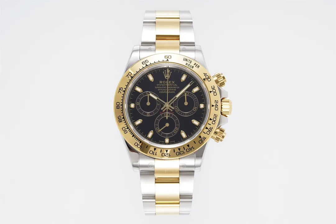 src_0-179.webp Rolex Daytona 4130 – Two-Tone Gold/Steel, Black Dial, Luxury Chronograph - Image 1