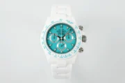Rolex Daytona Ceramic Watch – White Strap, Turquoise Dial