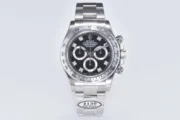 Rolex Daytona Watch – Black Enamel Dial with Moissanite Diamonds