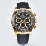 Rolex Daytona 116518 Gold Black Enamel Dial with Moissanite Stones