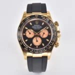 Rolex Daytona Little Devil – Black Dial, Gold Case, Rubber Strap