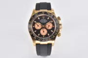 Rolex Daytona Little Devil – Black Dial, Gold Case, Rubber Strap