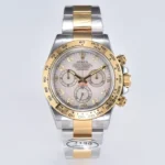 Rolex Daytona Watch with Moissanite Diamonds – Two-Tone with Mother-of-Pearl Dial