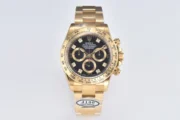 Rolex Daytona Watch – Black Enamel Dial with Moissanite Stones