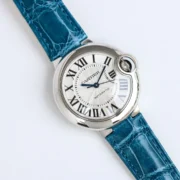 Cartier Ballon Bleu 1450 Blue Leather Watch - Image 2