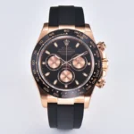 Rolex Daytona Watch – Black Dial with Rubber Strap