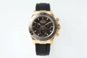 Rolex Daytona Watch – Gold with Black Dial and Rubber Strap – Limited Stock